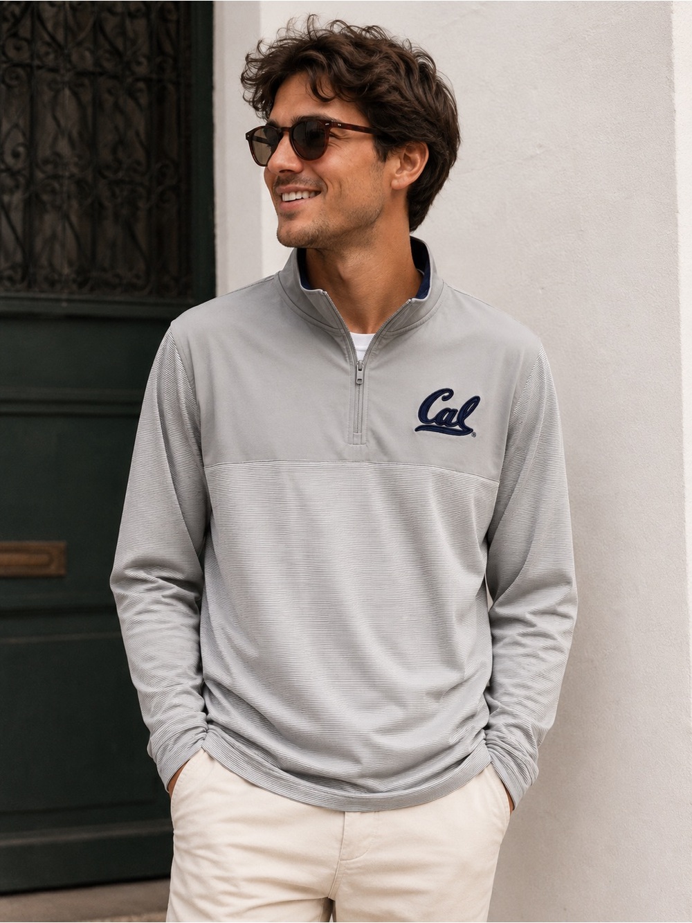 Cal Bears Colloseum Tuck Quarter Zip Long Sleeve Top Gray Football XXL
